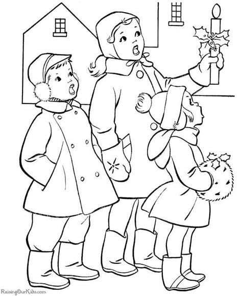 printable christmas carolers coloring pages vintage coloring