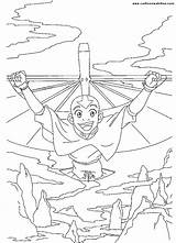 Avatar Aang Airbender Flying Color Last Coloring Pages Print sketch template