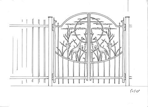 begins   drawing sketch  nola gate garden gates nola blacksmithing
