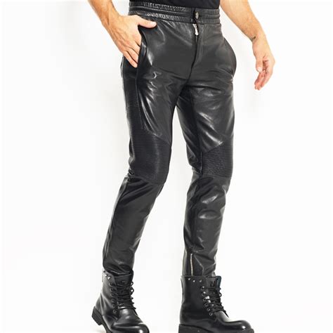 Men S Leather Pant Biker Pants Motoandbiker Punk Rock Pants