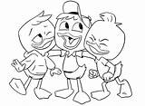 Ducktales Coloring Ducks Happy Pages Printable sketch template