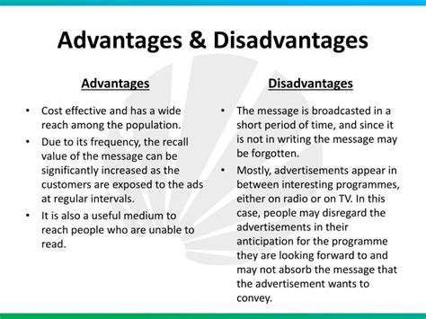 😍 television advertising advantages and disadvantages
