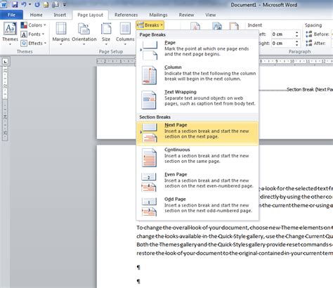 page   word document horizontal super user