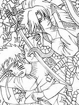 Naruto Coloring Sasuke Pages Shippuden Vs Battle Printable Drawing Final Colouring Print Lineart Ages Awesome Book Popular Dinosaur Getdrawings Library sketch template