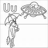 Letter Umbrella Unicorn Ufo выбрать доску Coloringpages4u sketch template