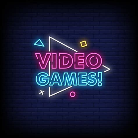 video games neon signs style text vector  vector art  vecteezy