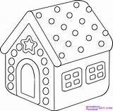Coloring Gingerbread House Draw Printable Pages Christmas Blank Drawing Man Kids Color Clipart Print Step Drawings Noel Cliparts Library Mp sketch template