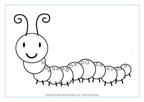 caterpillar colouring page
