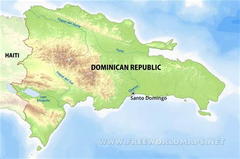 Physical Map Of Dominican Republic Ezilon Maps