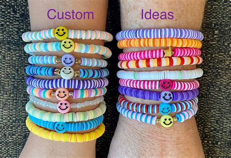 polymer clay bracelet beach bracelet stacking trendy etsy