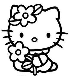 kitty  flower  coloring pages  kitty imagenes