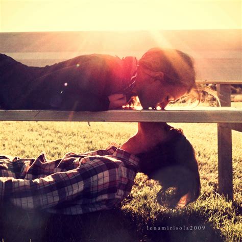 beautiful bench couple kiss sunset image 197113 on