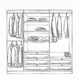 Wardrobe Drawing Clothes Drawings Interior Room Choose Board Sketch sketch template
