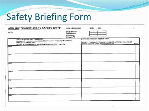 multidisciplinary safety briefings powerpoint