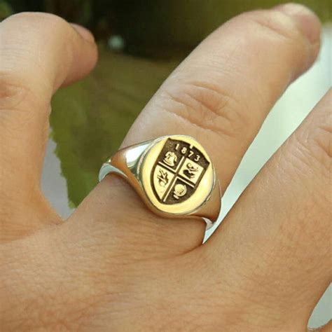 sterling silver family crest ring coat  arms custom family etsy