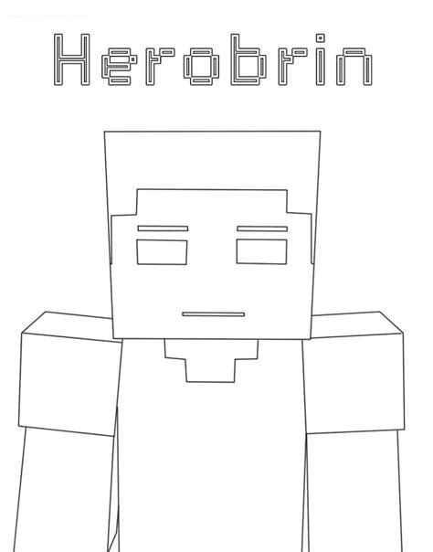 minecraft coloring pages herobrine coloring book  coloring pages