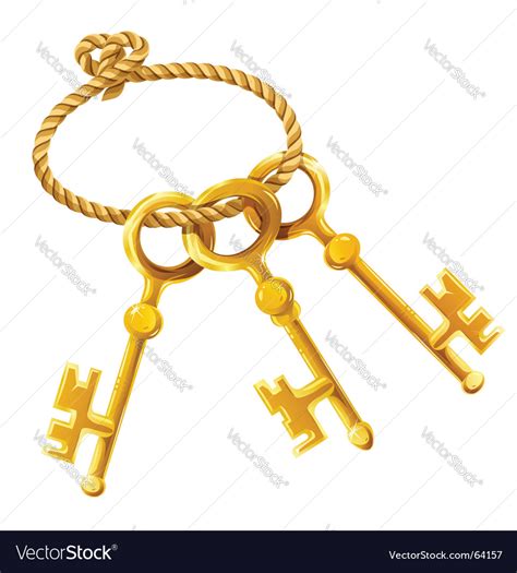 set  gold keys royalty  vector image vectorstock