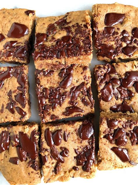 Dark Chocolate Tahini Blondies Vegan Nut Free Gluten Free