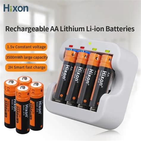 Hixon 1 5v Aa Rechargeable Li Ion Batteries 3500mwh Smart Aa Battery