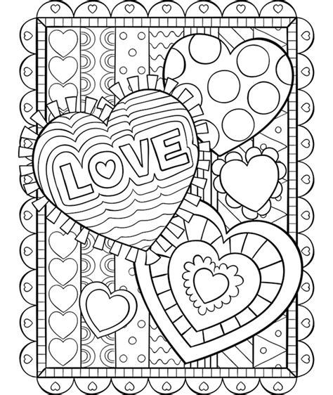 coloring pages valentine hearts coloring pages
