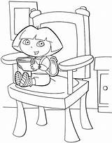 Chair Coloring Sitting Dora Sheet sketch template