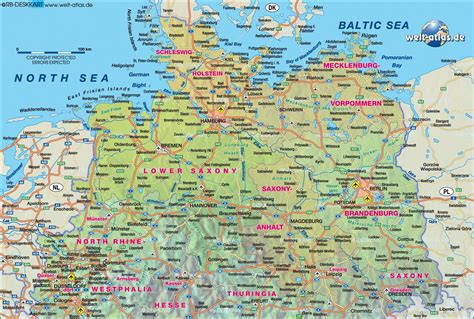 north germany map map  germany north western europe europe