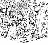 Forest Coloring Enchanted Pages Scary Drawing Kids Trees Haunted Printable Tree Getdrawings Getcolorings Print sketch template