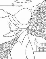 Coloring Pages 1930s Fashion Colouring Template sketch template