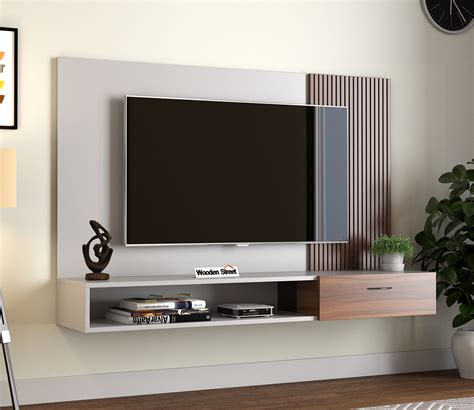buy caden engineered wood wall mounted tv unit  open shelves