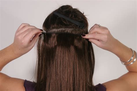 apply clip  hair extensions
