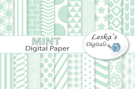 mint digital paper mint green graphic patterns creative market