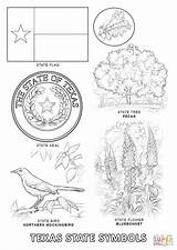 Texas Coloring Symbols State Pages Printable Worksheets Map Kids Clip Clipart Flag Bird American Comments Library Supercoloring Worksheeto sketch template