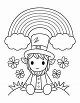 Coloring Leprechaun Rainbow Under Pages Printable Pdf sketch template