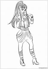 Descendants Coloring Pages Evie Disney Getcolorings Mal Opportunities sketch template