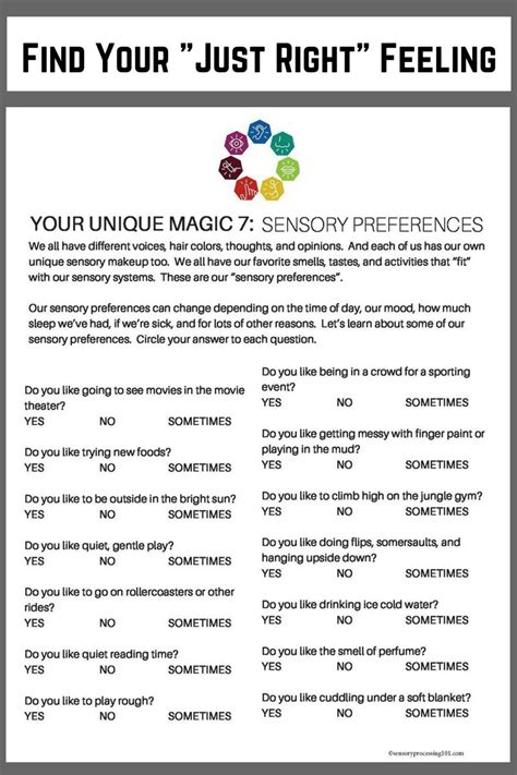 child find    sensory preferences sensory