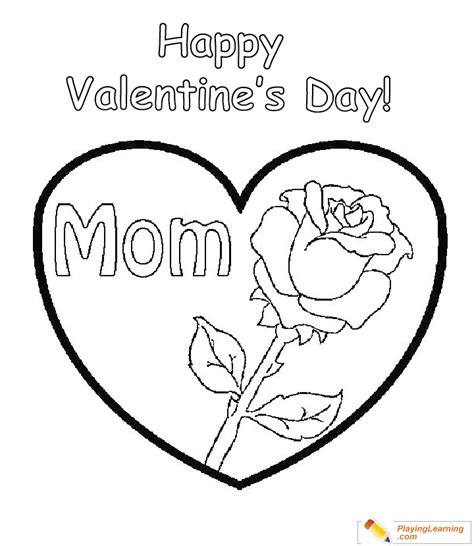 valentine day coloring card  mom   valentine day coloring