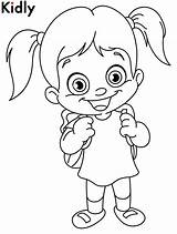 Girl Little Line Drawing Girls Coloring Pages Getdrawings sketch template