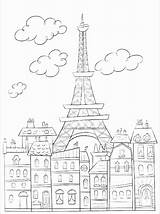 Paris Coloring Printable Pages Eiffel Tower Union Jack Outline Drawing Getdrawings Getcolorings France sketch template