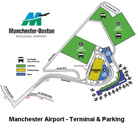 manchester boston regional airport map
