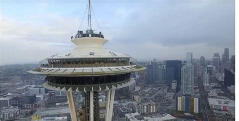 drone smacks  seattles space needle dronelife