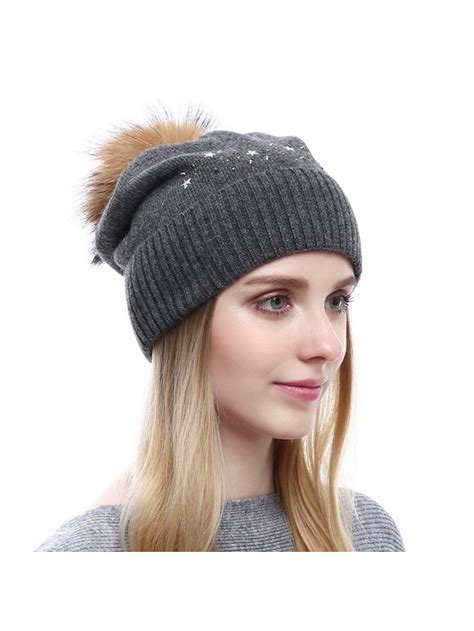 Official Online Store Queenfur Women Knit Wool Beanie Winter Cashmere