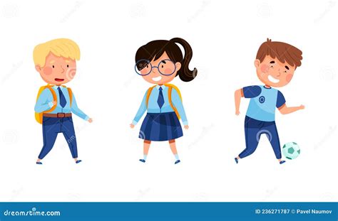 lindos estudiantes de primaria  uniforme dibujos animados de personajes de alumnos