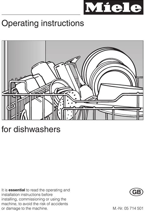 miele dishwashers operating instructions manual   manualslib