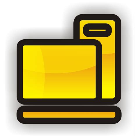 vector    yellow computer icon