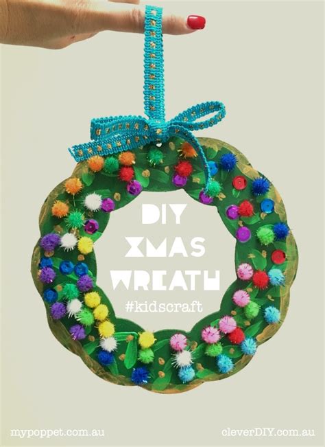 kids craft diy christmas wreath  poppet