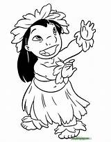 Lilo Stitch Coloring Pages Hula Dancing Disneyclips Funstuff sketch template