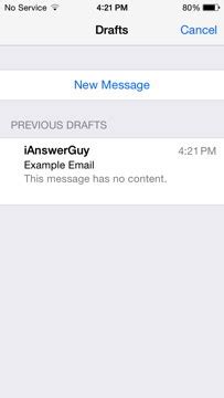 save  draft email   iphone  ipad ianswerguy