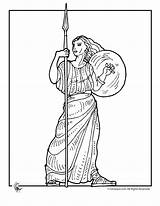 Athena Goddess Woojr Princesse Myths Grecque Woo sketch template