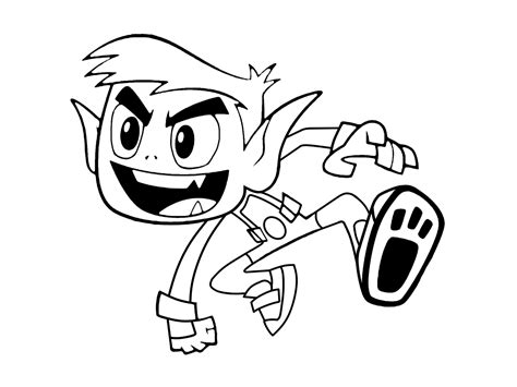 action beast boy coloring page  printable coloring pages  kids