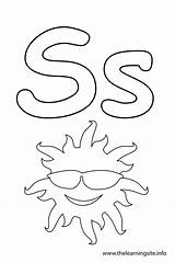 Outline Alphabet Coloring Letter Sun Pages Template sketch template